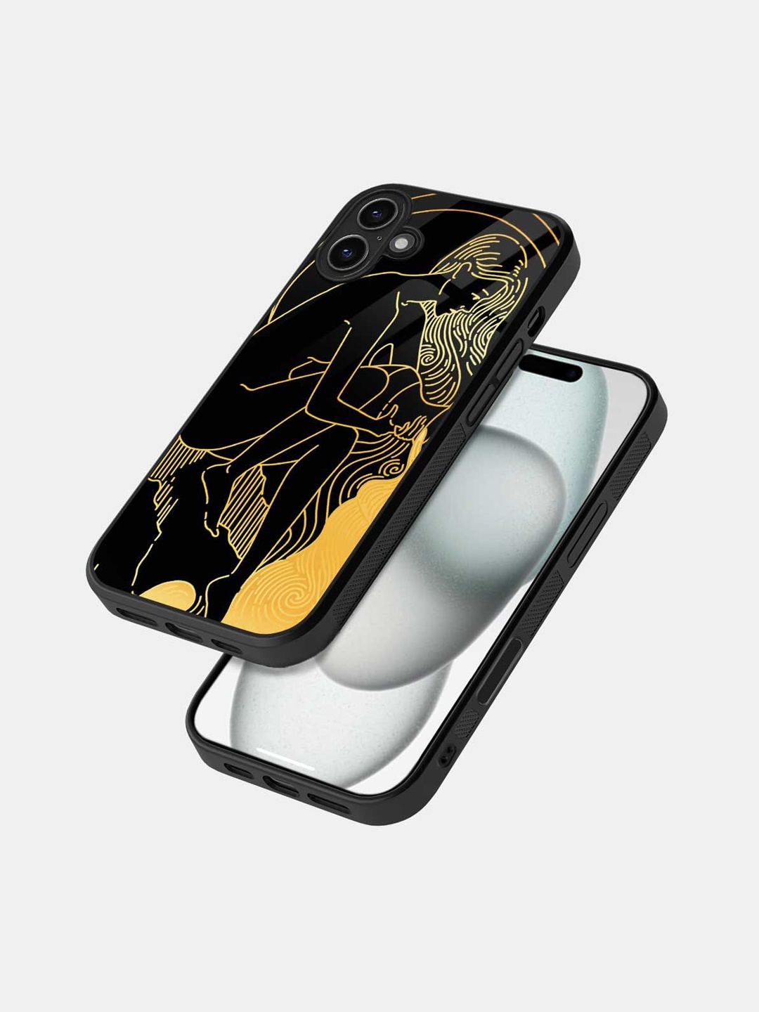 

macmerise Quirky Printed iPhone 16 Plus Back Case Mobile Accessories, Black
