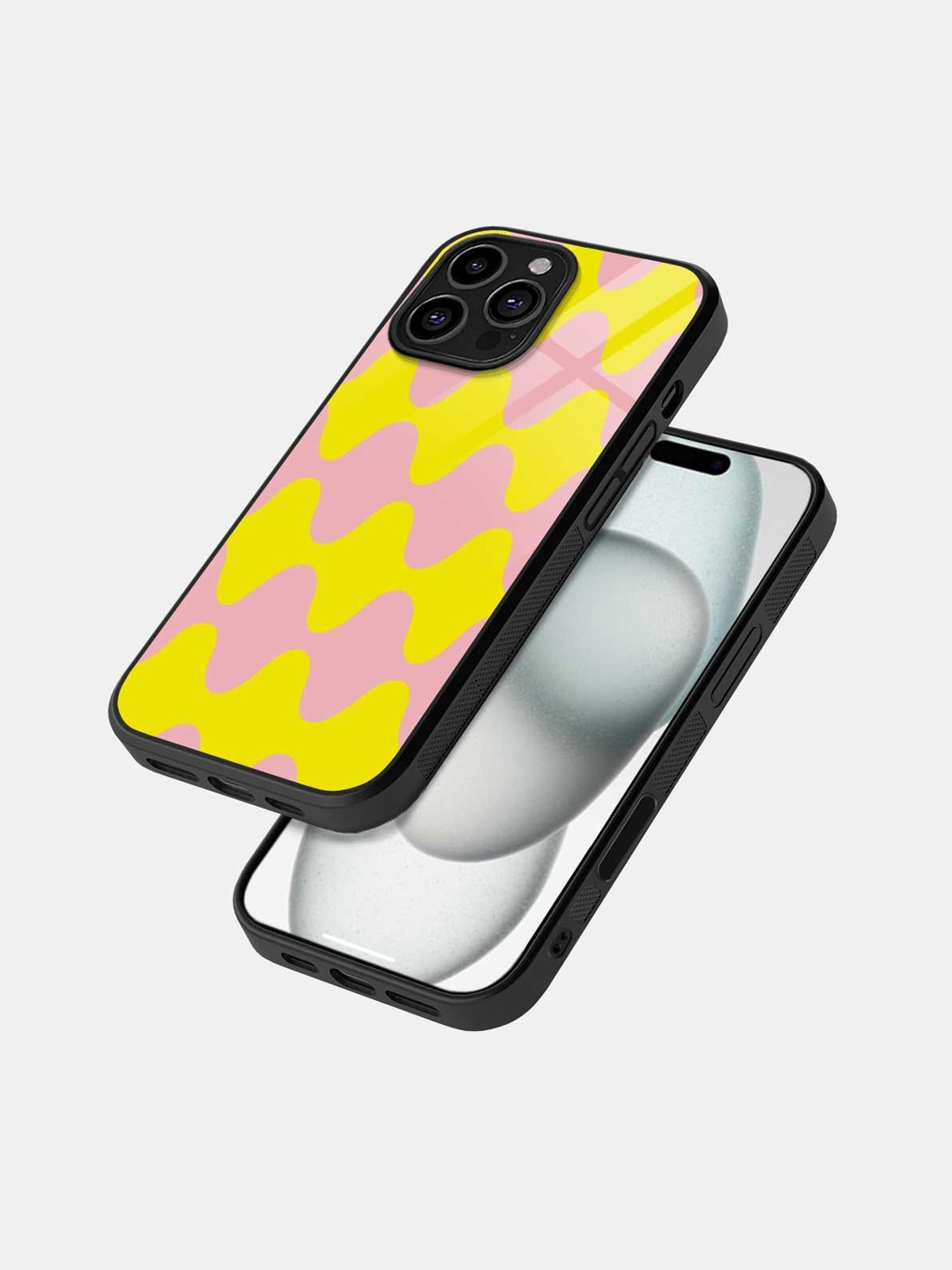 

macmerise Geometric Printed iPhone 16 Pro Max Bumper Case Mobile Accessories, Black