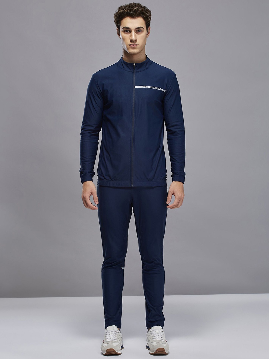 

Technosport Men Slim Fit Mid Rise Tracksuit, Navy blue