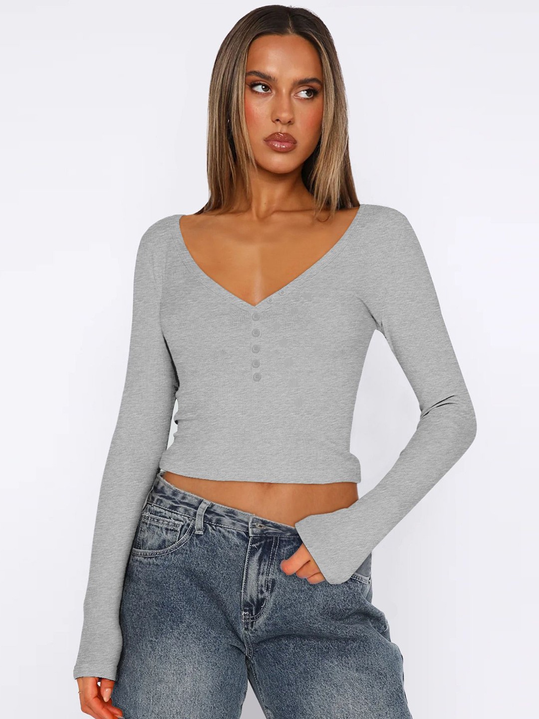 

StyleCast x Revolte Crop Top, Grey