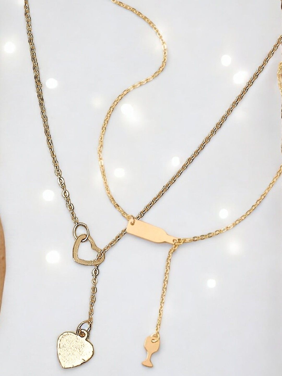 

DressBerry Set Of 2 Layered Chain, Gold