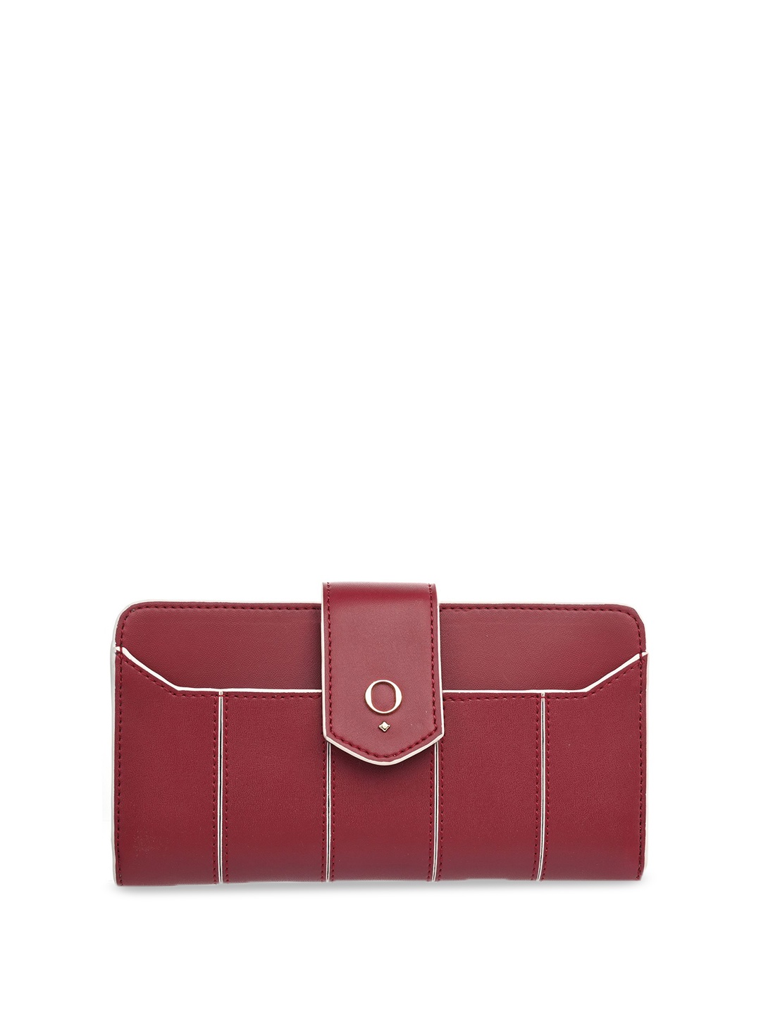 

Monadaa Structured Handheld Bag with Applique, Maroon