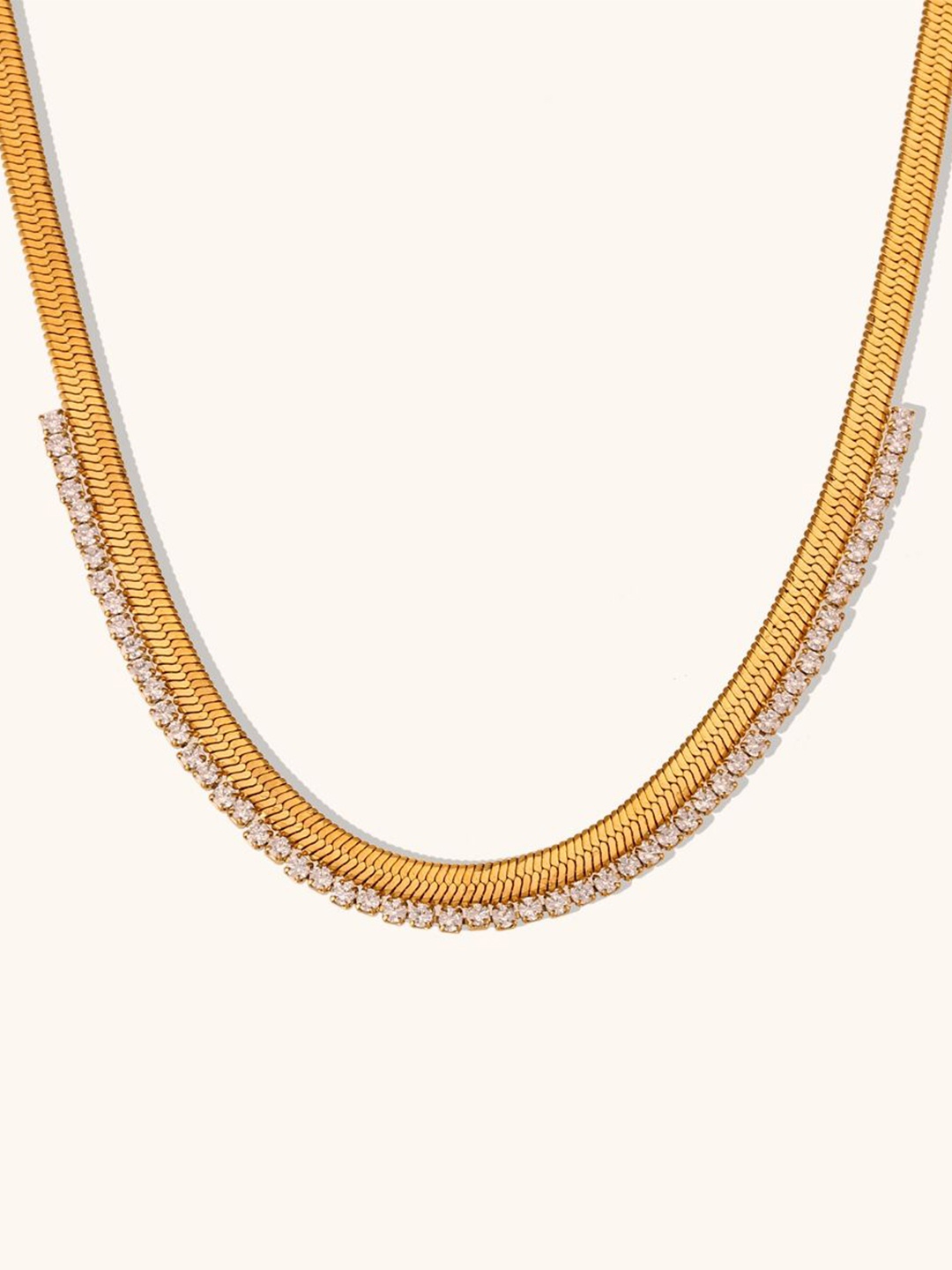 

Just Lil Things 18k Gold-Plated Stainless Steel Stone Studded Necklace