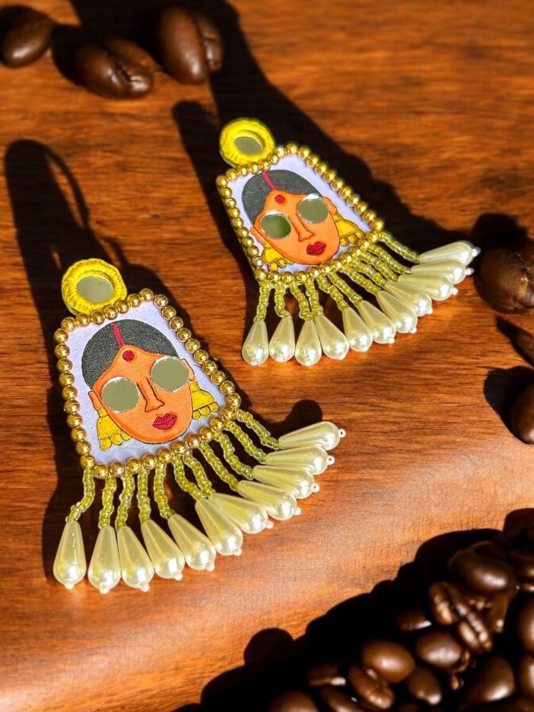

JEWELWATI Quirky Drop Earrings, Yellow