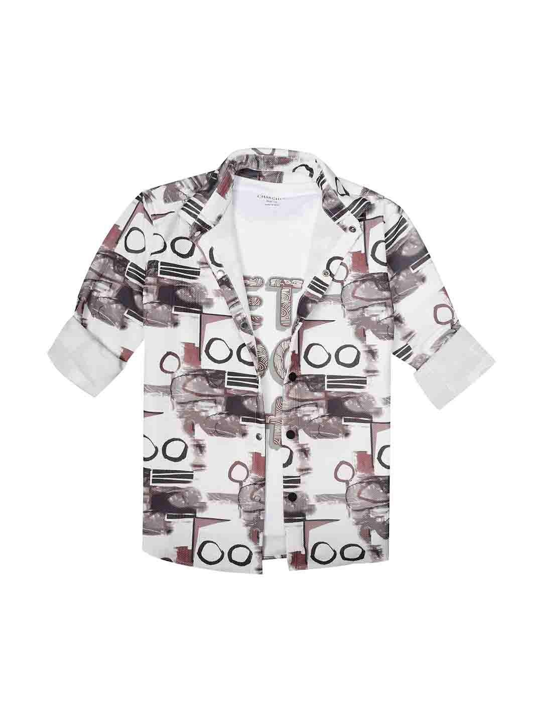 

CHARCHIT Boys Comfort Opaque Printed Casual Shirt, Magenta