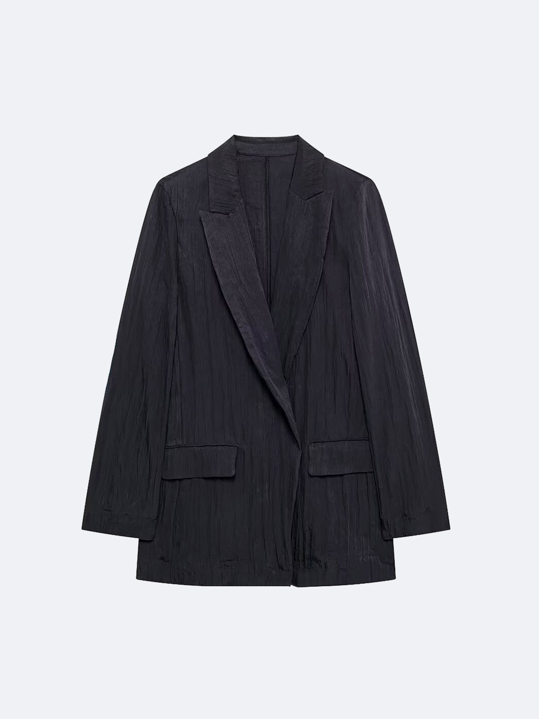 

LULU & SKY Texture Lapel Collar Single Breasted Blazer, Black