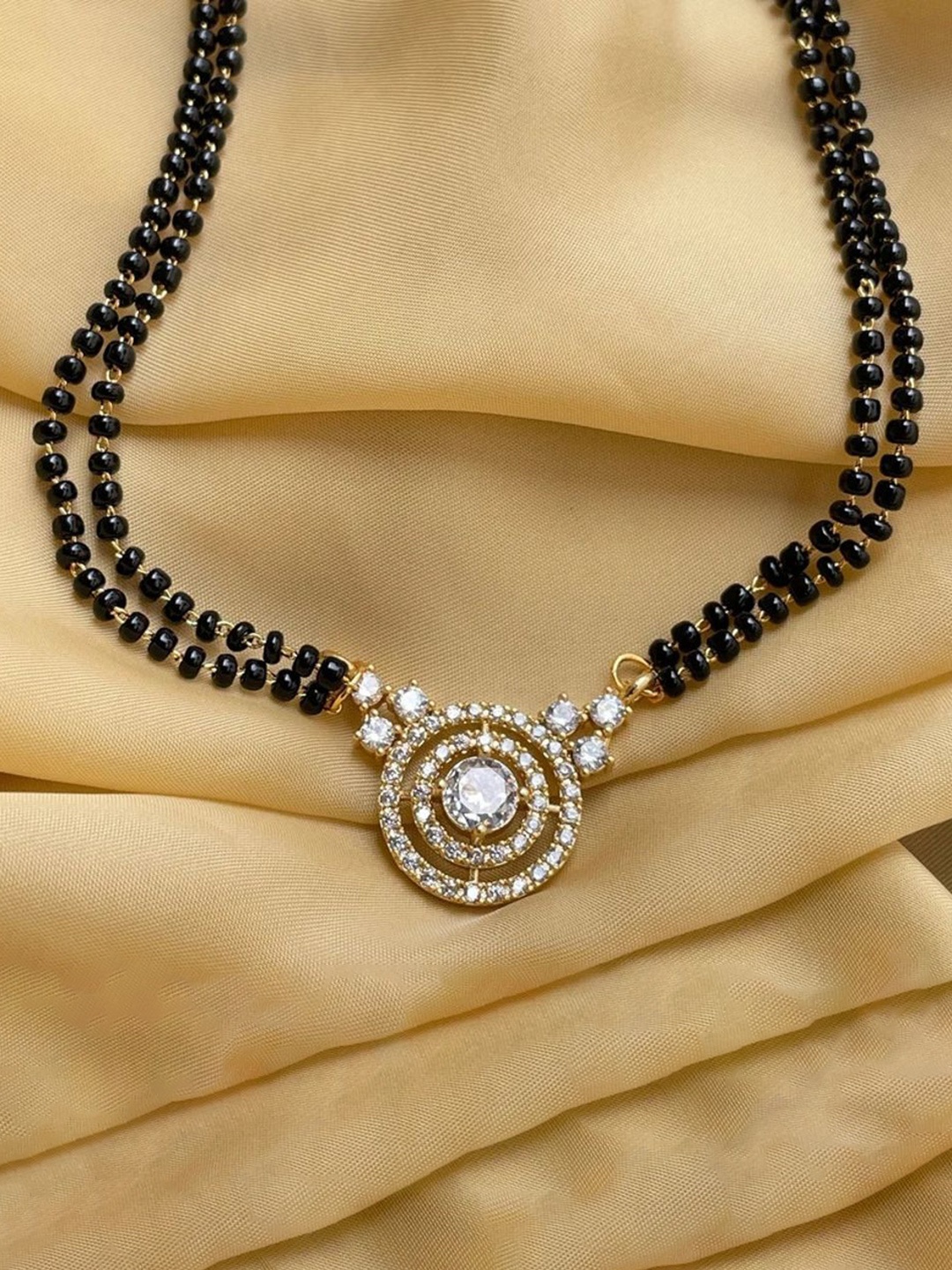 

Wynona Gold-Plated Artificial Stones and Beads Mangalsutra