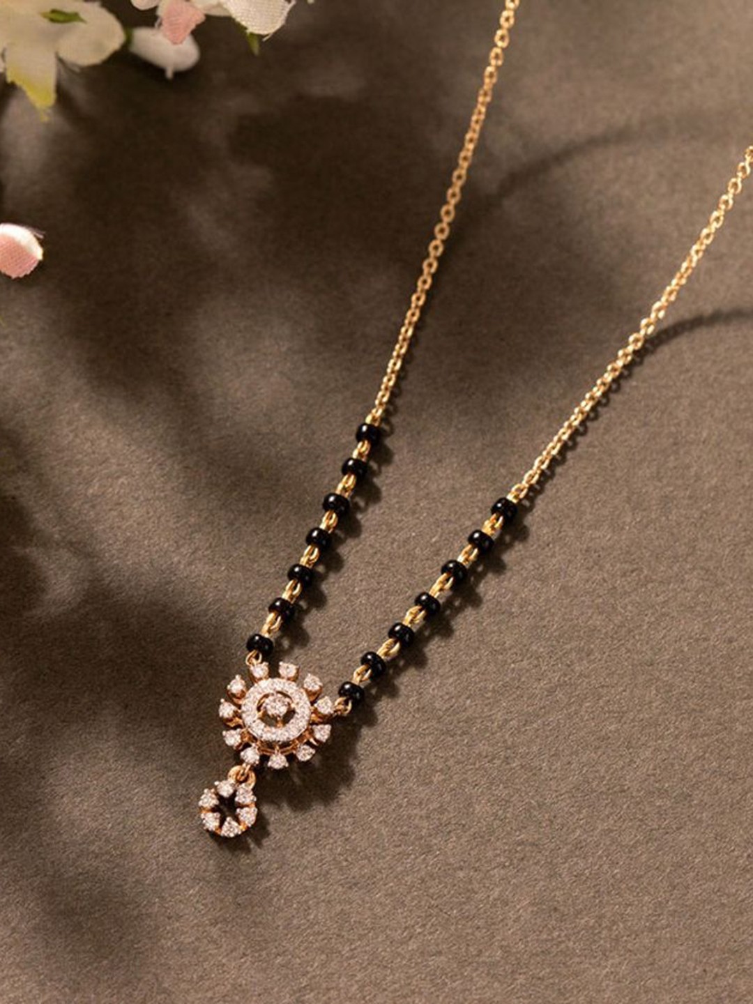 

Wynona Gold-Plated Artificial Beads Mangalsutra