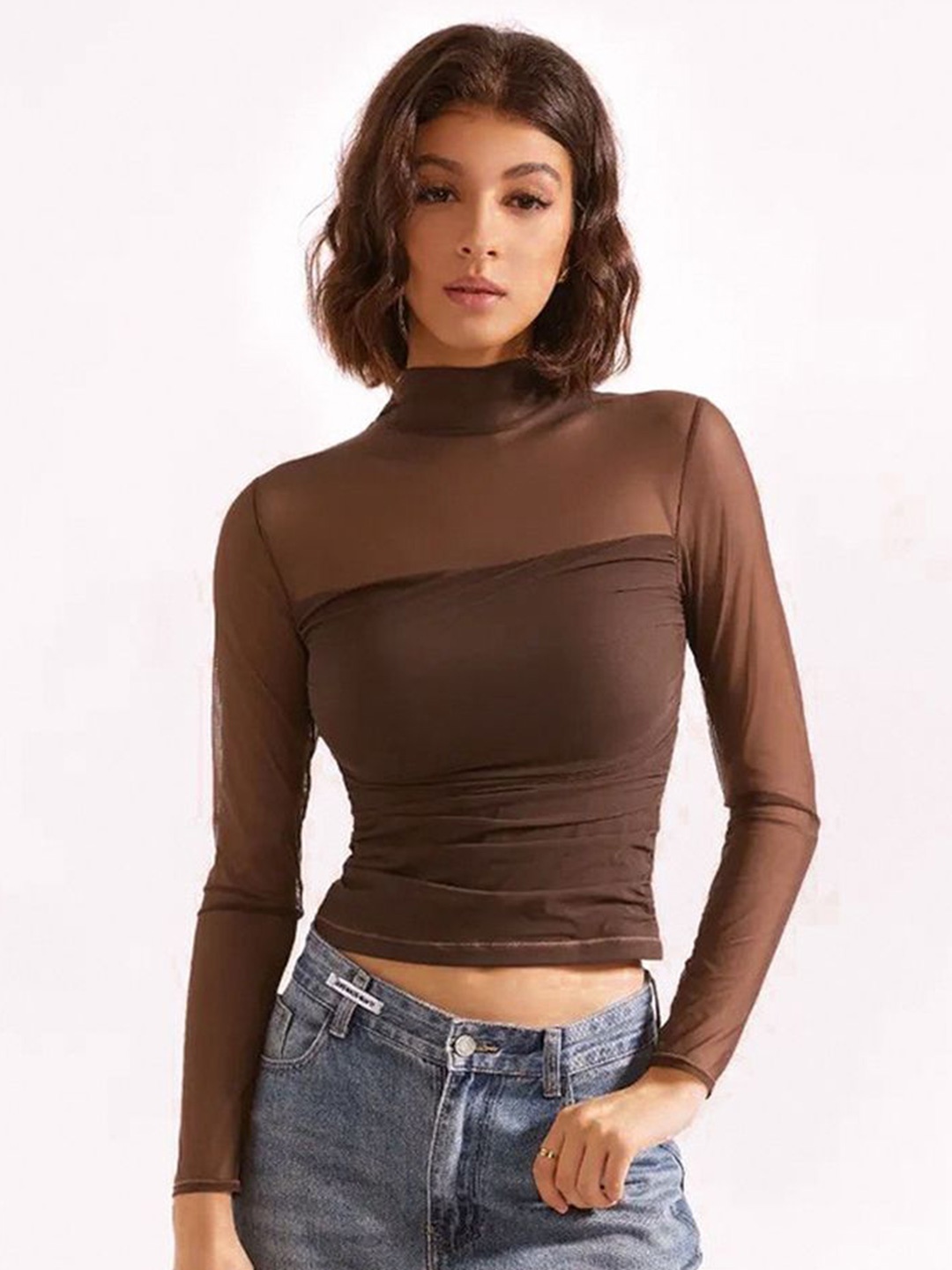 

LULU & SKY Crop Top, Brown