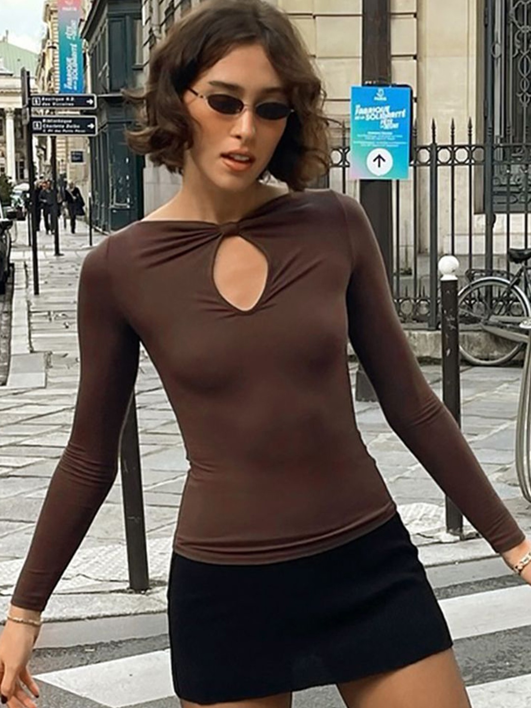 

StyleCast x Revolte Top, Brown