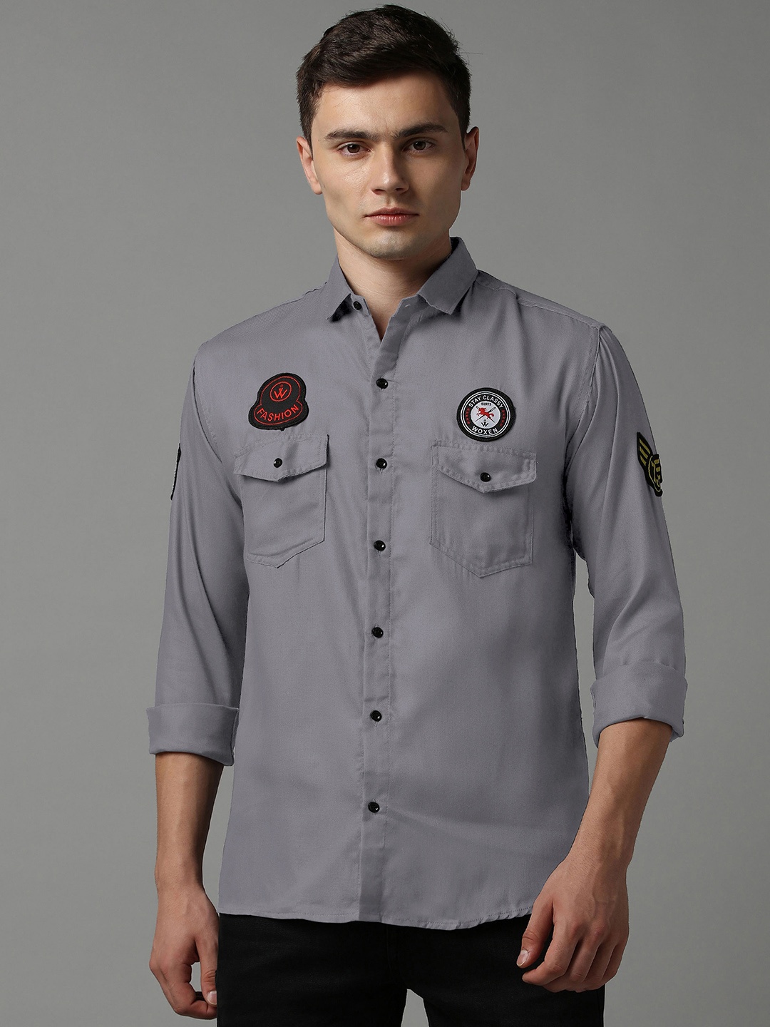 

WOXEN Men Original Opaque Casual Shirt, Grey