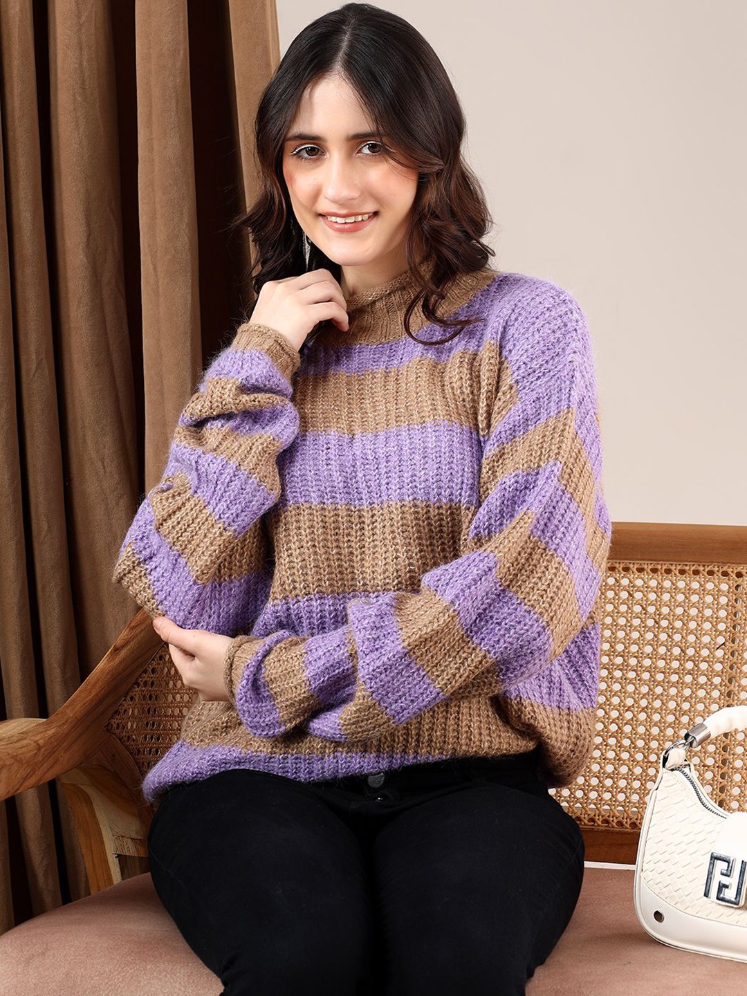 

Kotty Women Colourblocked Pullover, Purple
