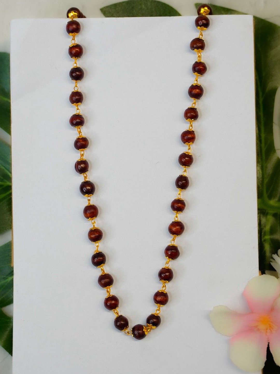 

Japam Gold Plated Radiant Red Sandalwood Mala