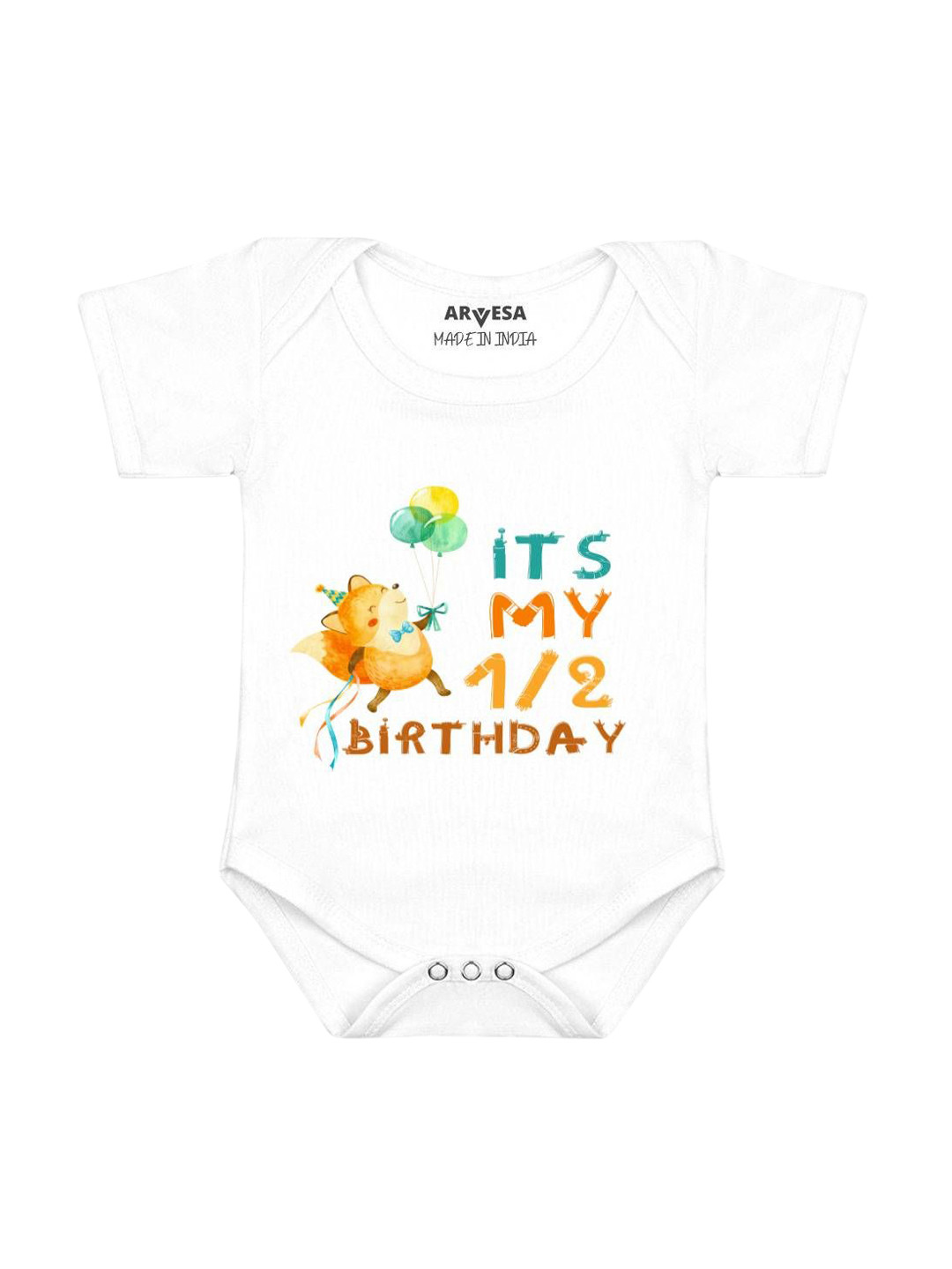 

Arvesa Infants Printed Body Suit, White