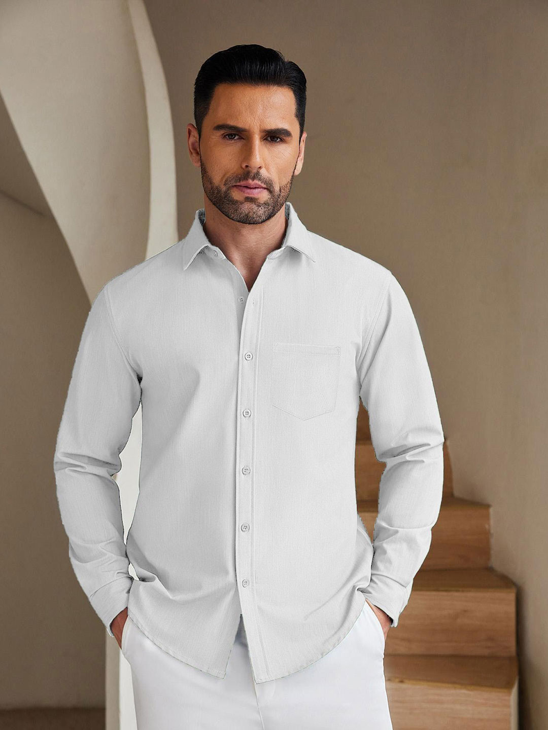 

Anouk Men Opaque Casual Shirt, White