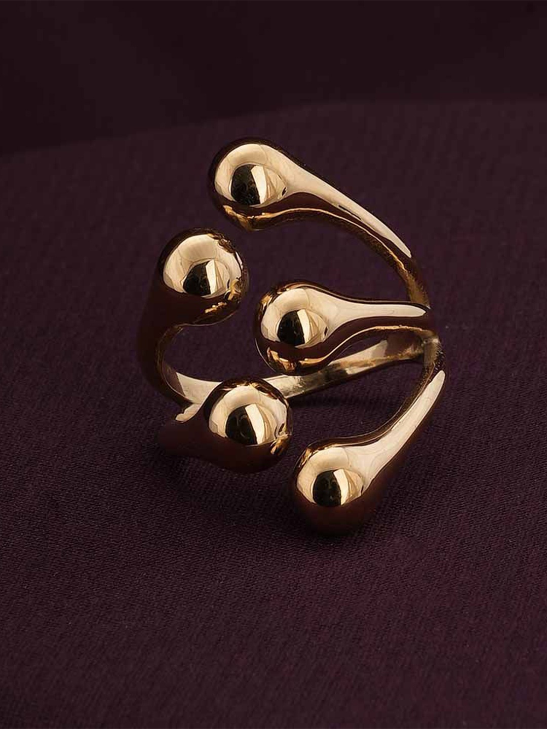 

PALMONAS Gold-Plated Adjustable Finger Ring