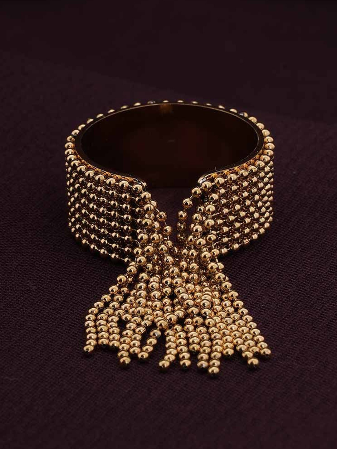

PALMONAS Gold-Plated Tassel Finger Ring