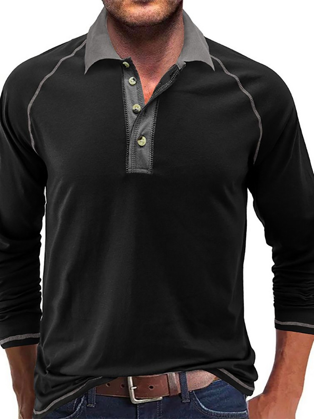 

StyleCast x Revolte Men Polo Collar T-shirt, Black