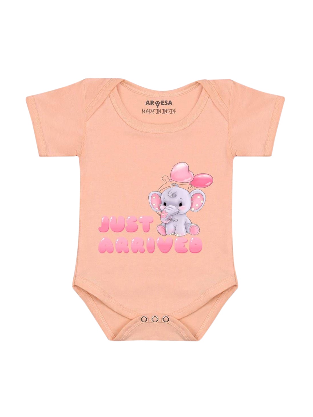 

Arvesa Infants Printed Short Sleeve Bodysuit, Peach