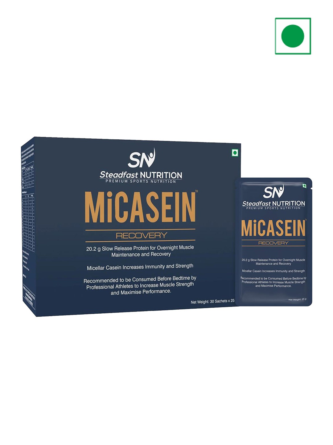 

Steadfast Nutrition Micasein Recovery Increase Immunity Strength Recovery 30 Sachets 750g, Blue