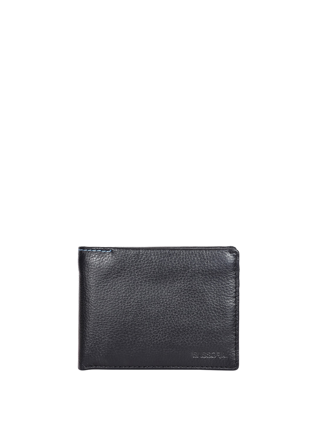

Sassora Men Leather Two Fold Wallet, Black