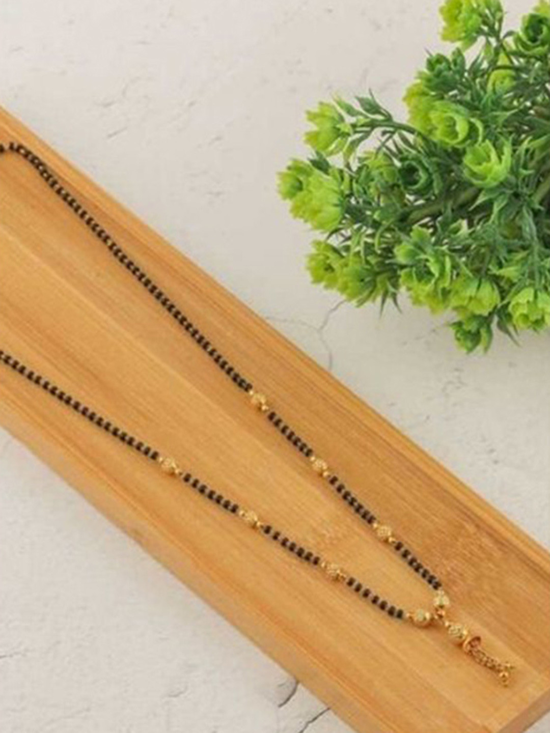 

Wynona Gold-Plated Artificial Stones and Beads Mangalsutra