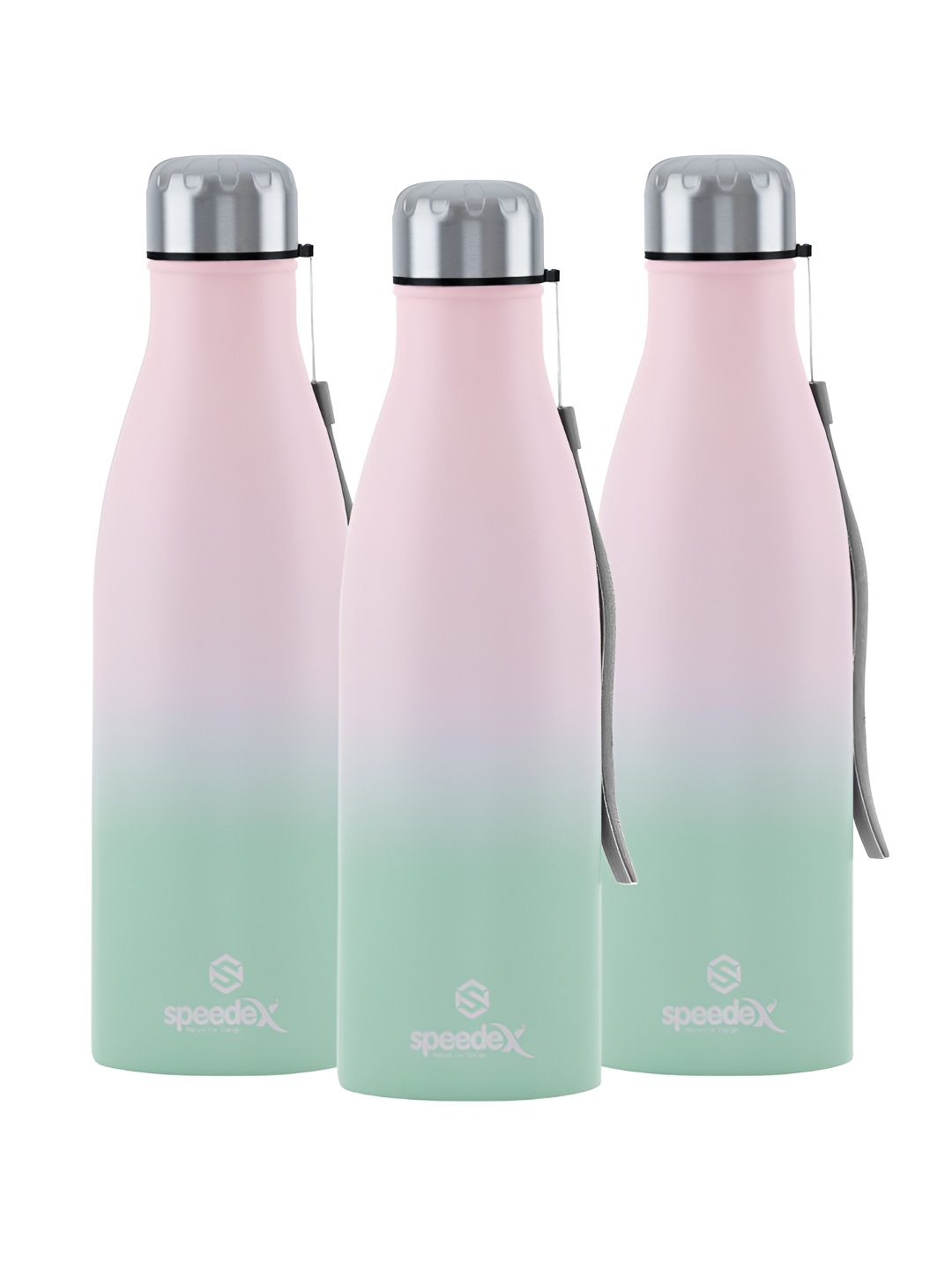 

Speedex Multicoloured Set of 3 Stainless Steel Solid Water Bottle, Multi