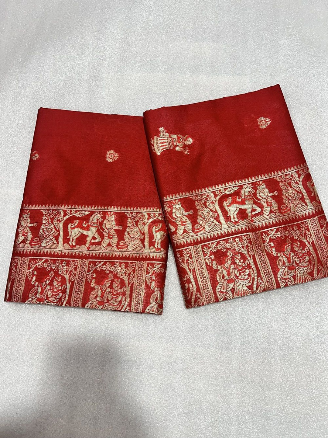 

S.K.C Women Banarasi Silk Saree, Red