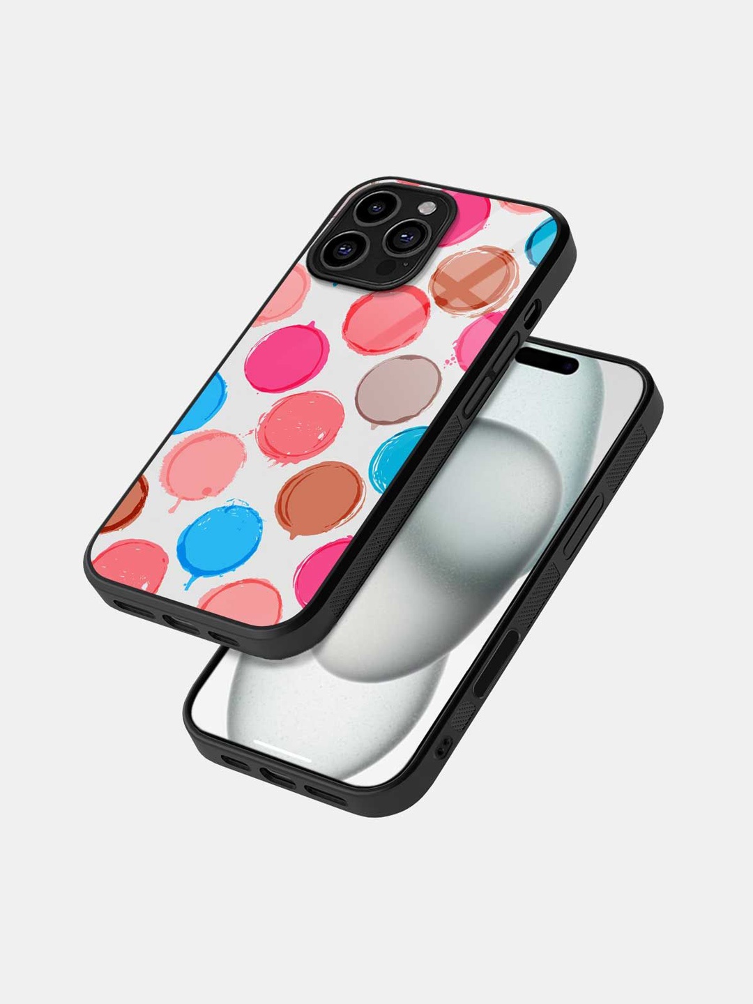 

macmerise Geometric Printed iPhone 16 Pro Max Bumper Case Mobile Accessories, Black