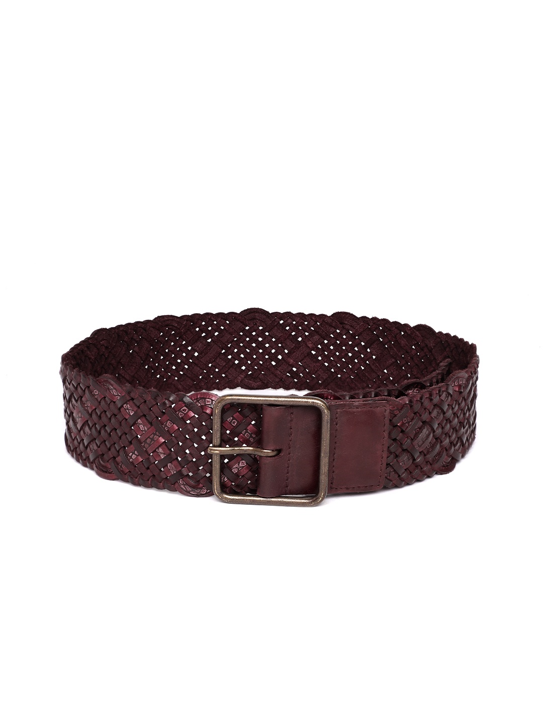 

ART N VINTAGE Women Braided Leather Belt, Purple