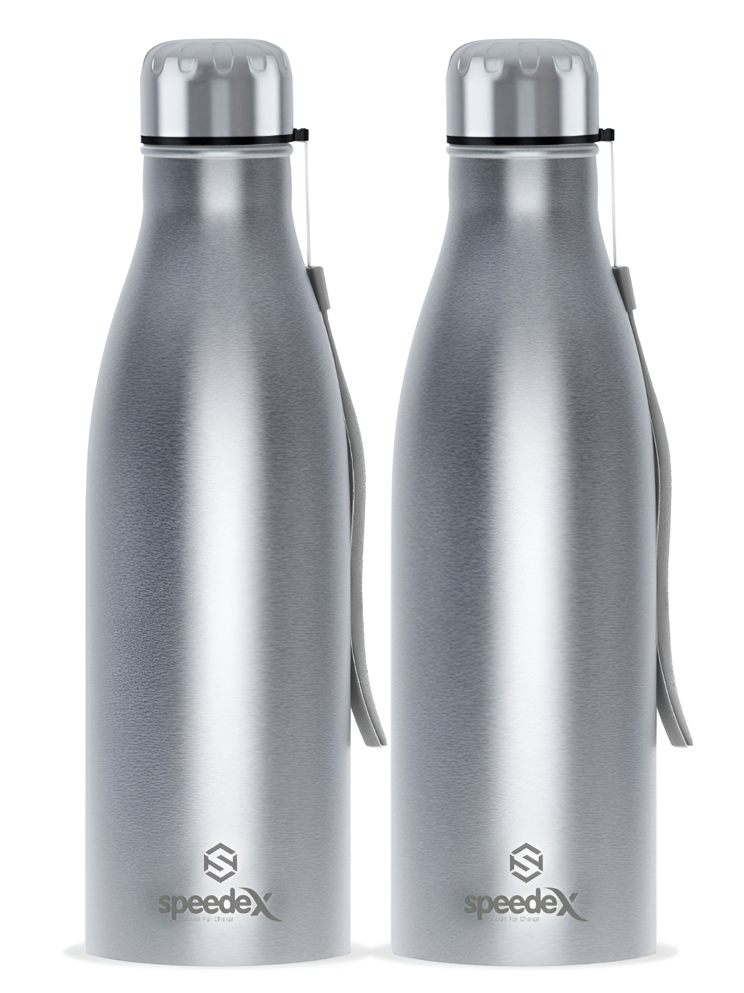 

Speedex Silver-Toned Set of 2 Stainless Steel Solid Water Bottle