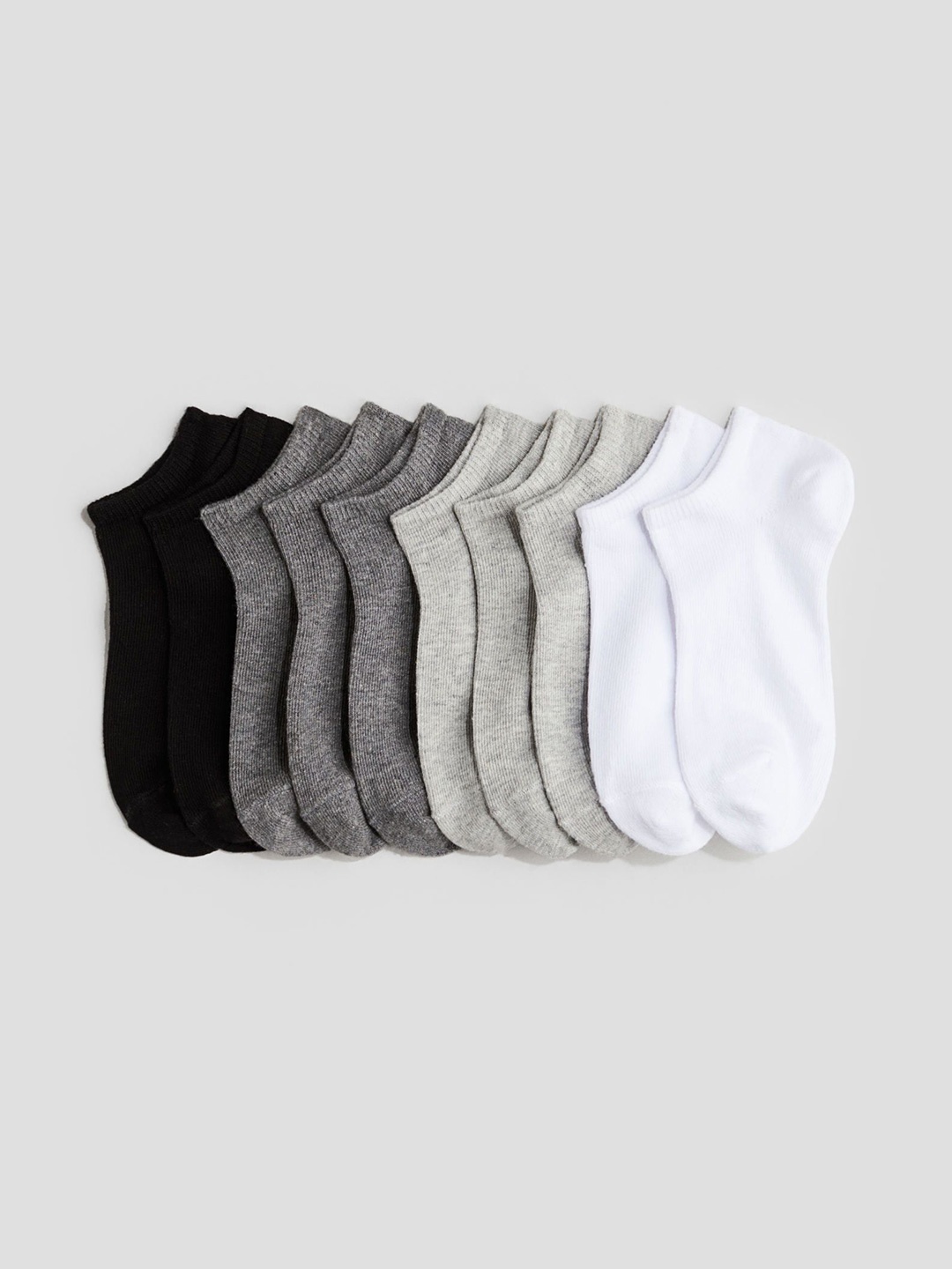 

H&M Girls 10-Pack Trainer Socks, Grey