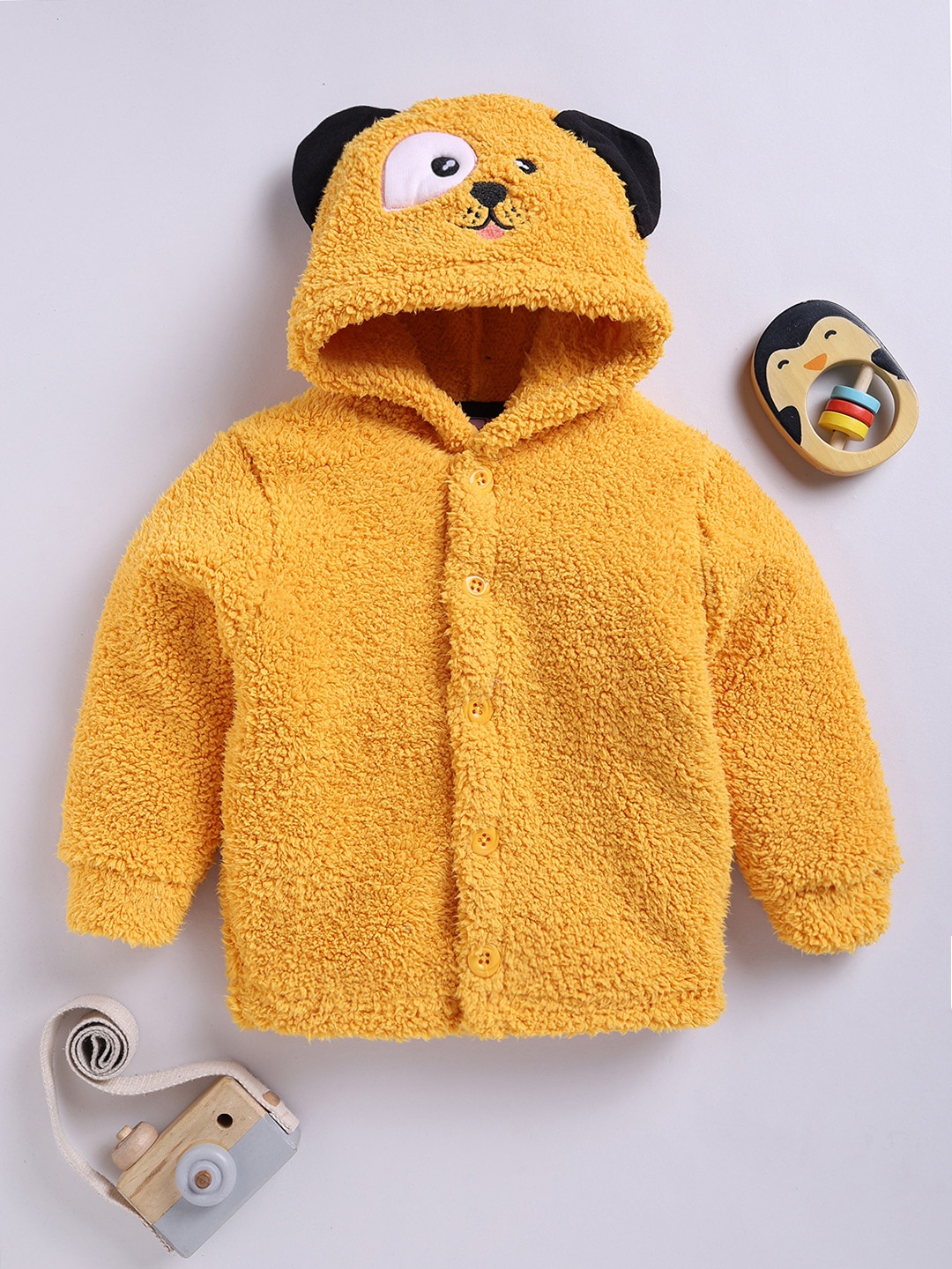 

Moms Love Infant Boys Hooded Tailored Fleece Jacket, Mustard