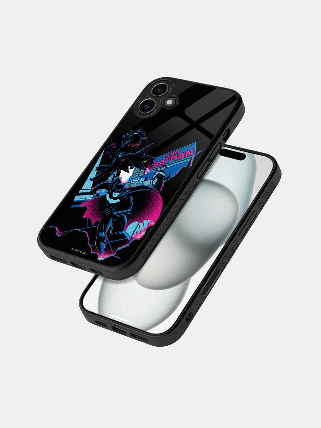 

macmerise Superhero Printed iPhone 16 Pro Bumper Case Mobile Accessories, Black