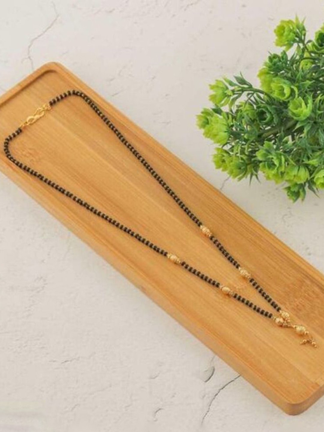 

Wynona Gold-Plated Artificial Beads Mangalsutra