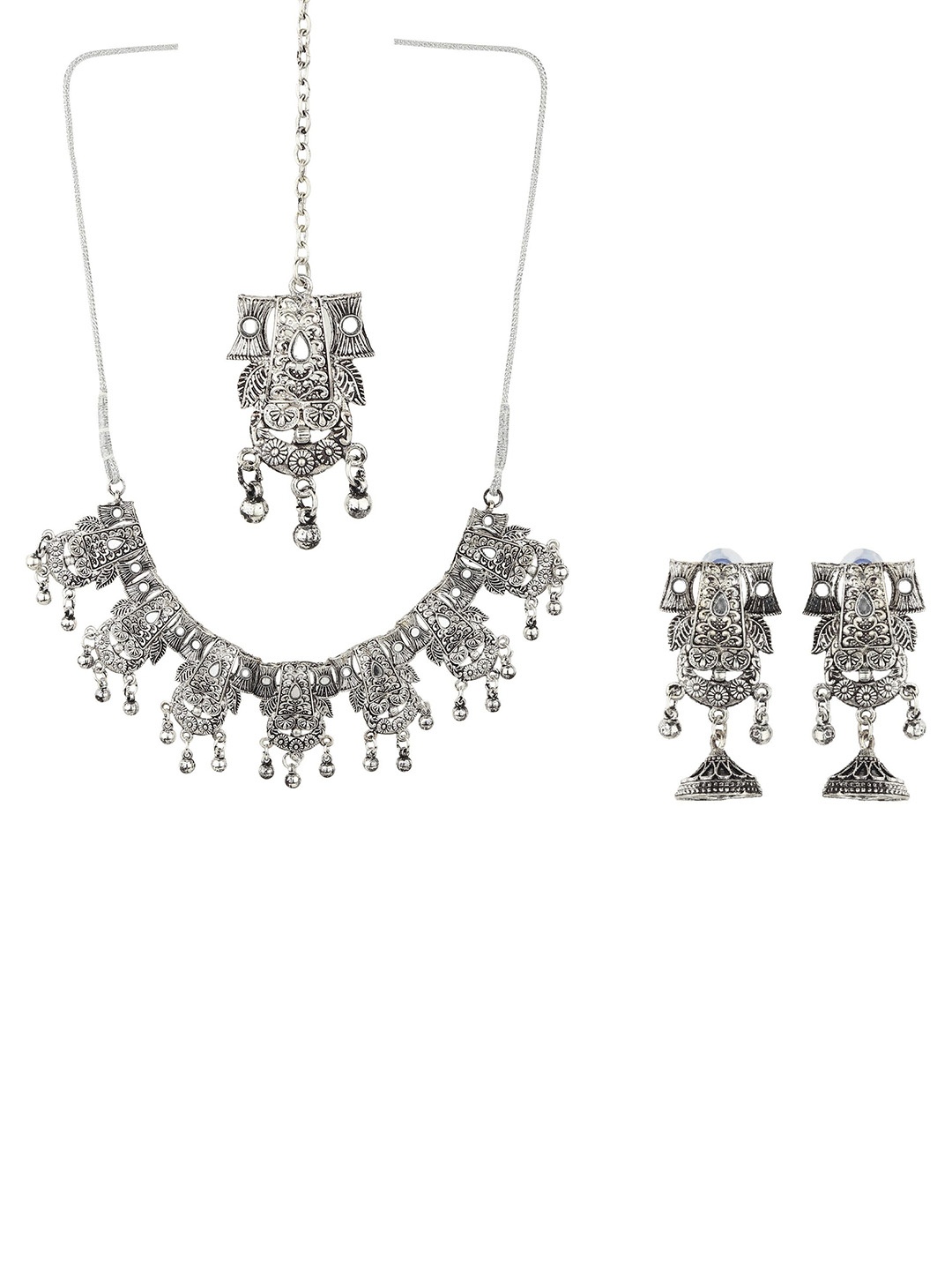 

RHOSYN Women's Brass Silver-Plated Jewlery Set