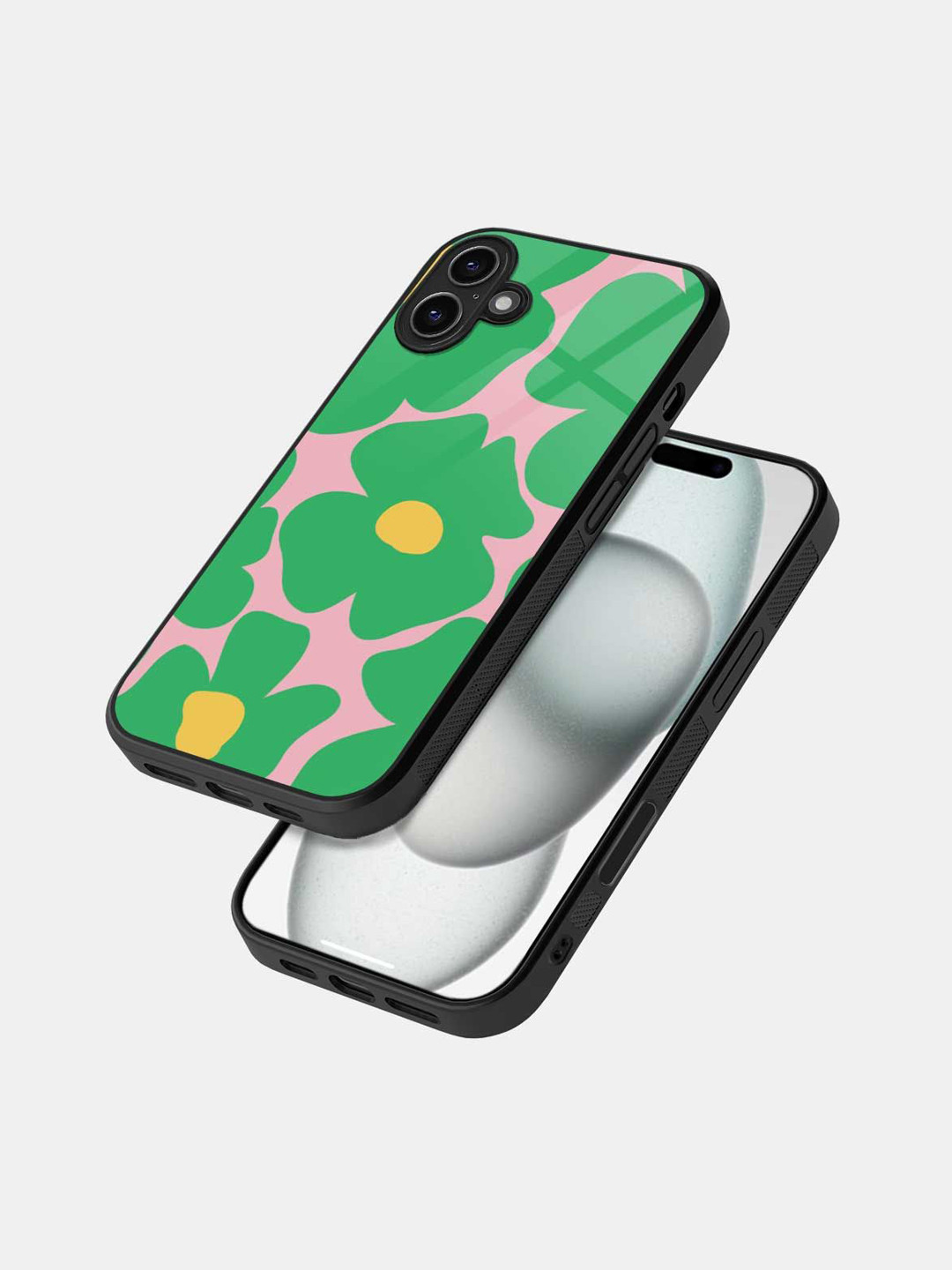 

macmerise Quirky Printed iPhone 16 Bumper Case Mobile Accessories, Black