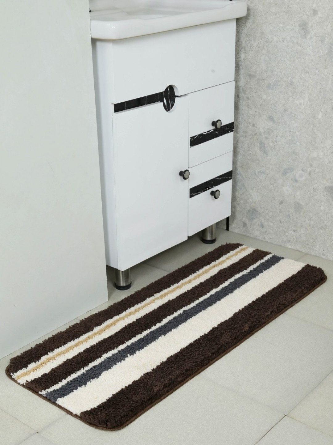 

Saral Home Brown & Beige Striped Rectangular Runner