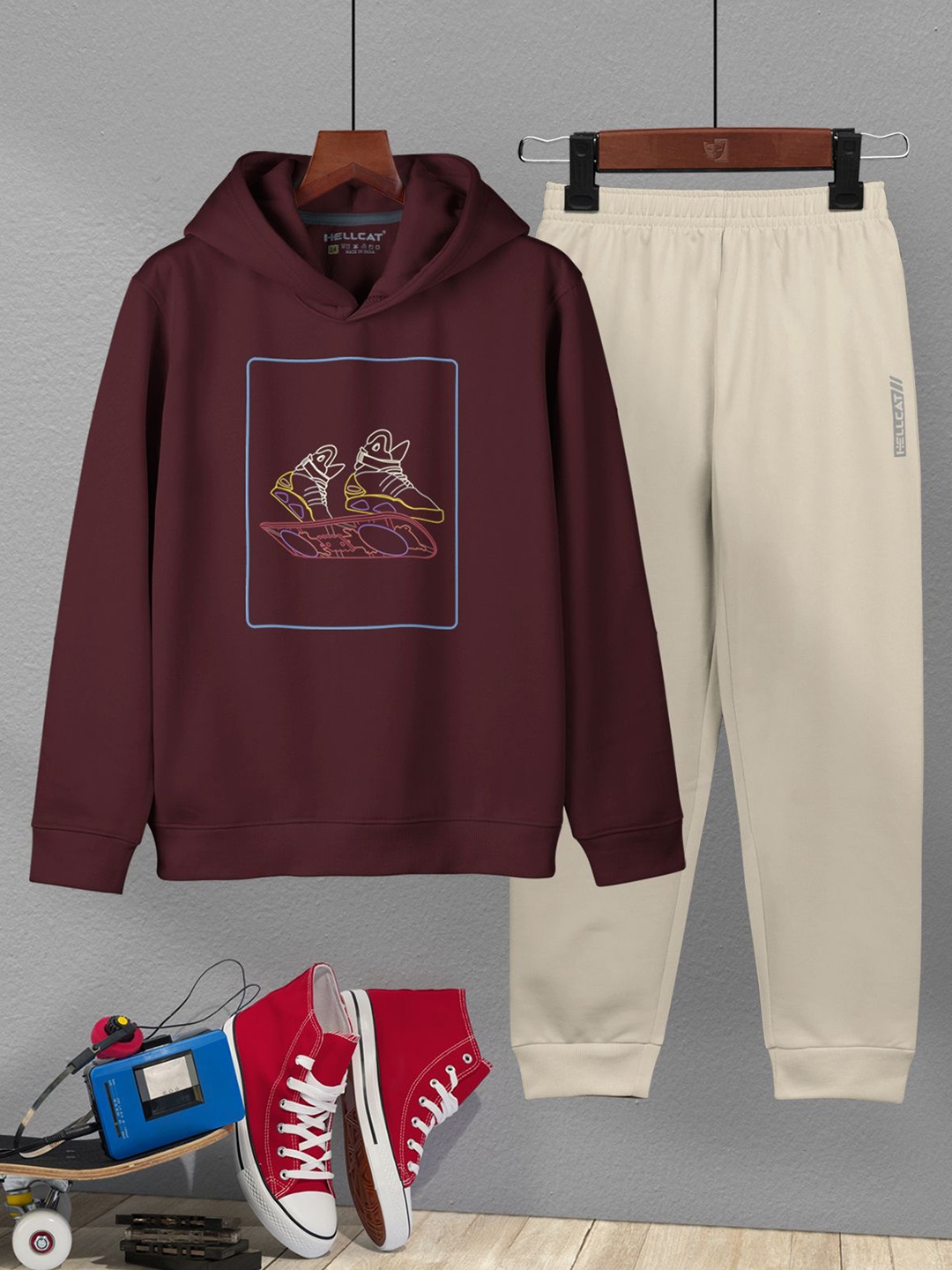 

HELLCAT Boys Printed, Burgundy