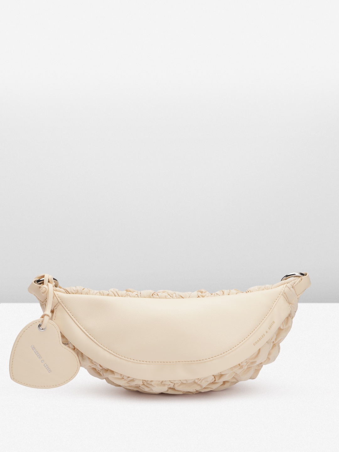 

CHARLES & KEITH Women Bubble Textured Waist Pouch, Beige