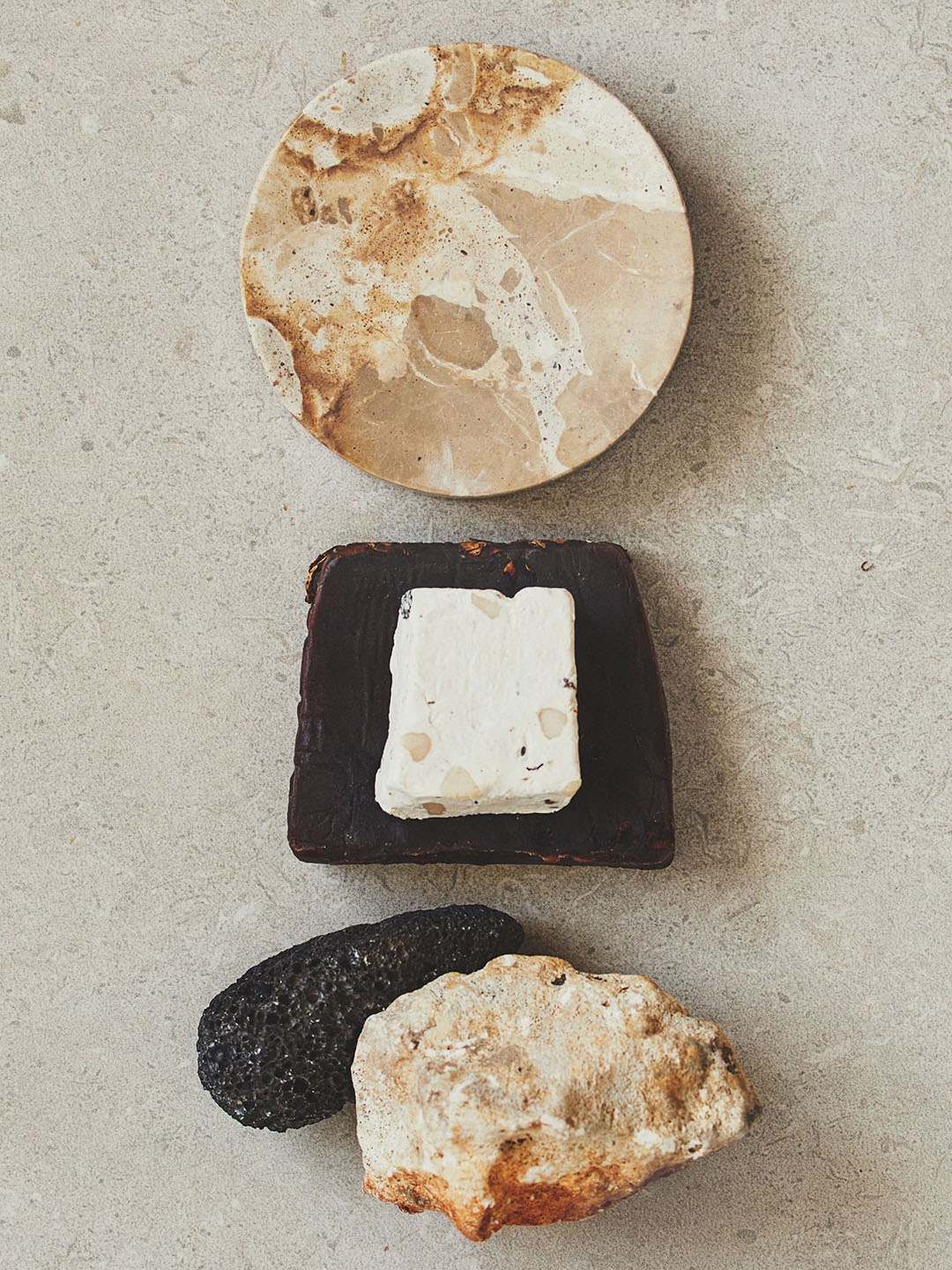 

H&M Beige and White Marble Soap Dish