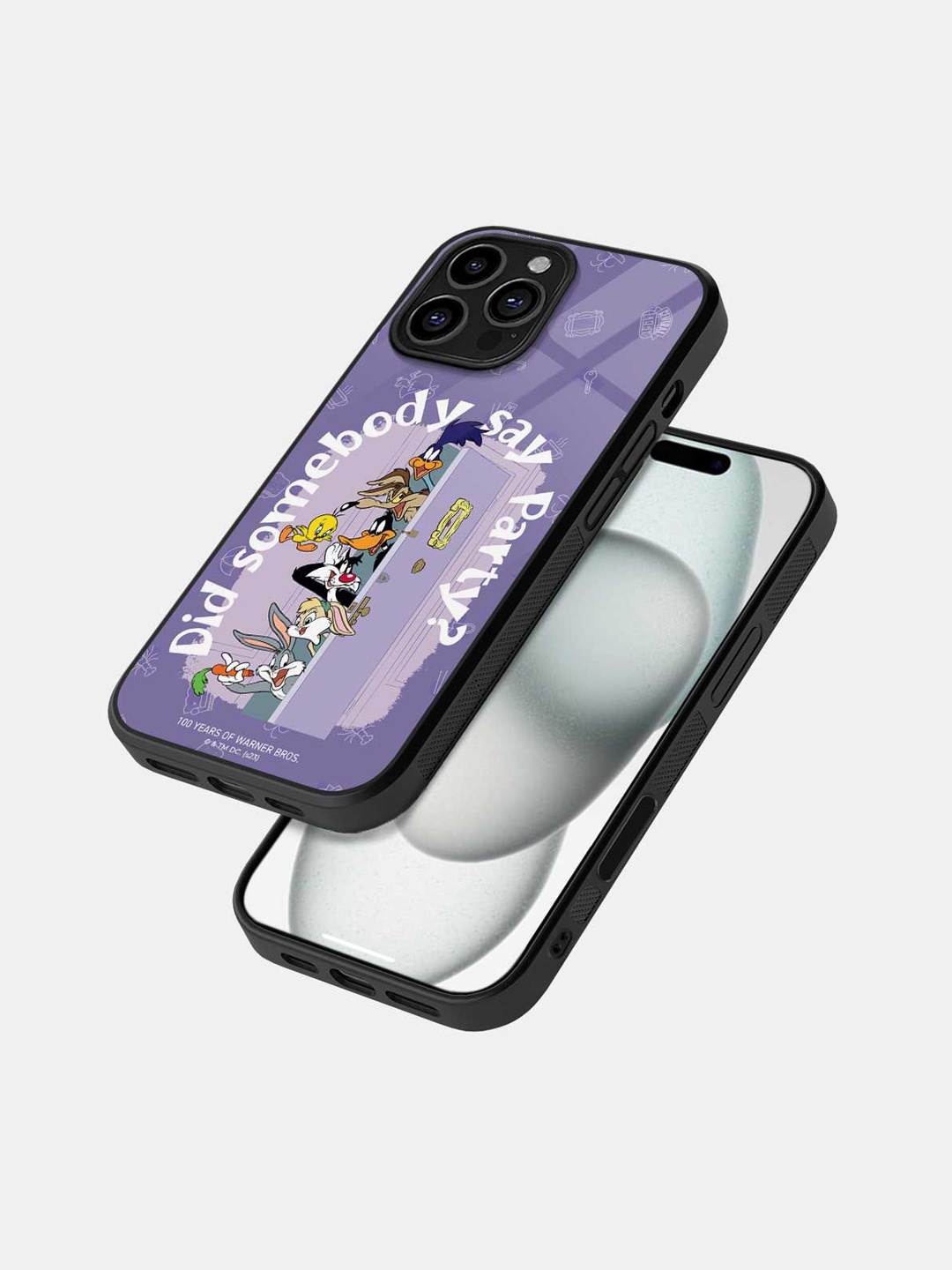 

macmerise Cartoon Characters Printed iPhone 16 Pro Max Bumper Case Mobile Accessories, Violet