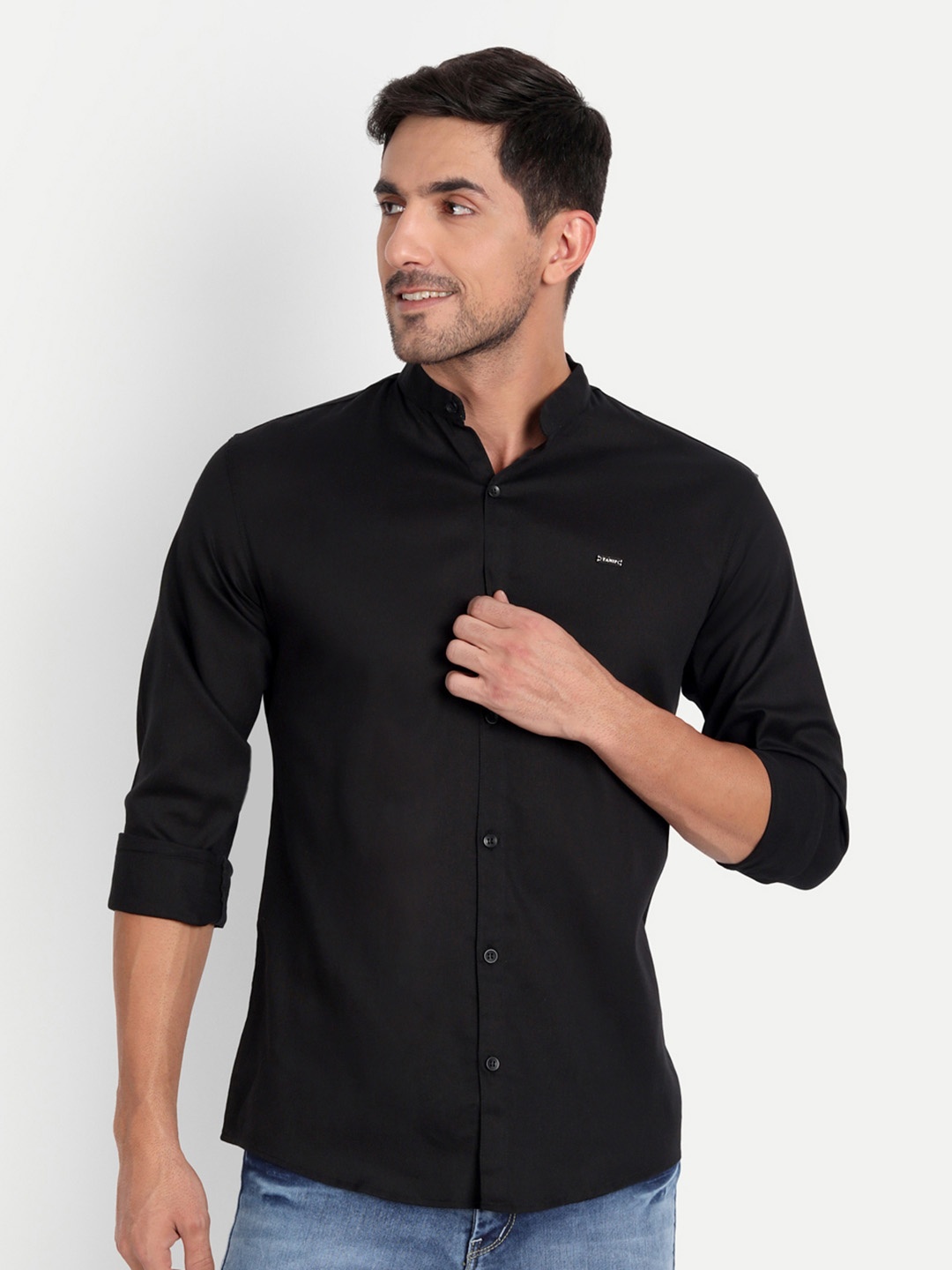 

Tanip Men Comfort Sheer Casual Shirt, Black