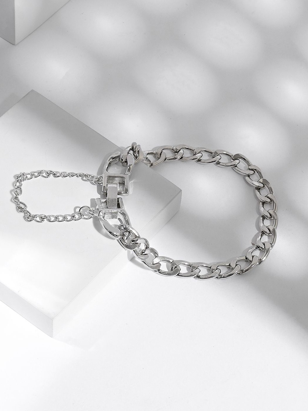 

JOKER & WITCH Men Silver-Plated Wraparound Bracelet