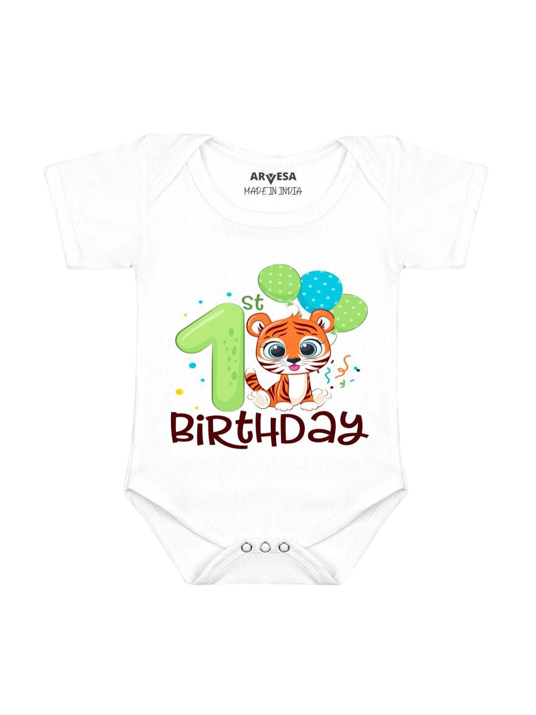 

Arvesa Infants Printed Short Sleeve Bodysuit, White
