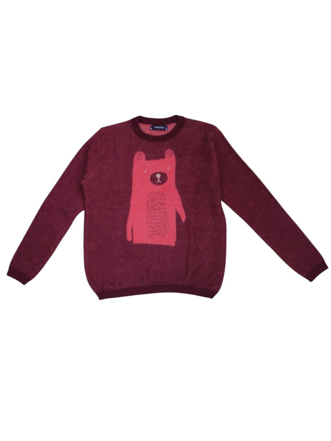 

White Snow Unisex Kids Printed Pullover, Maroon
