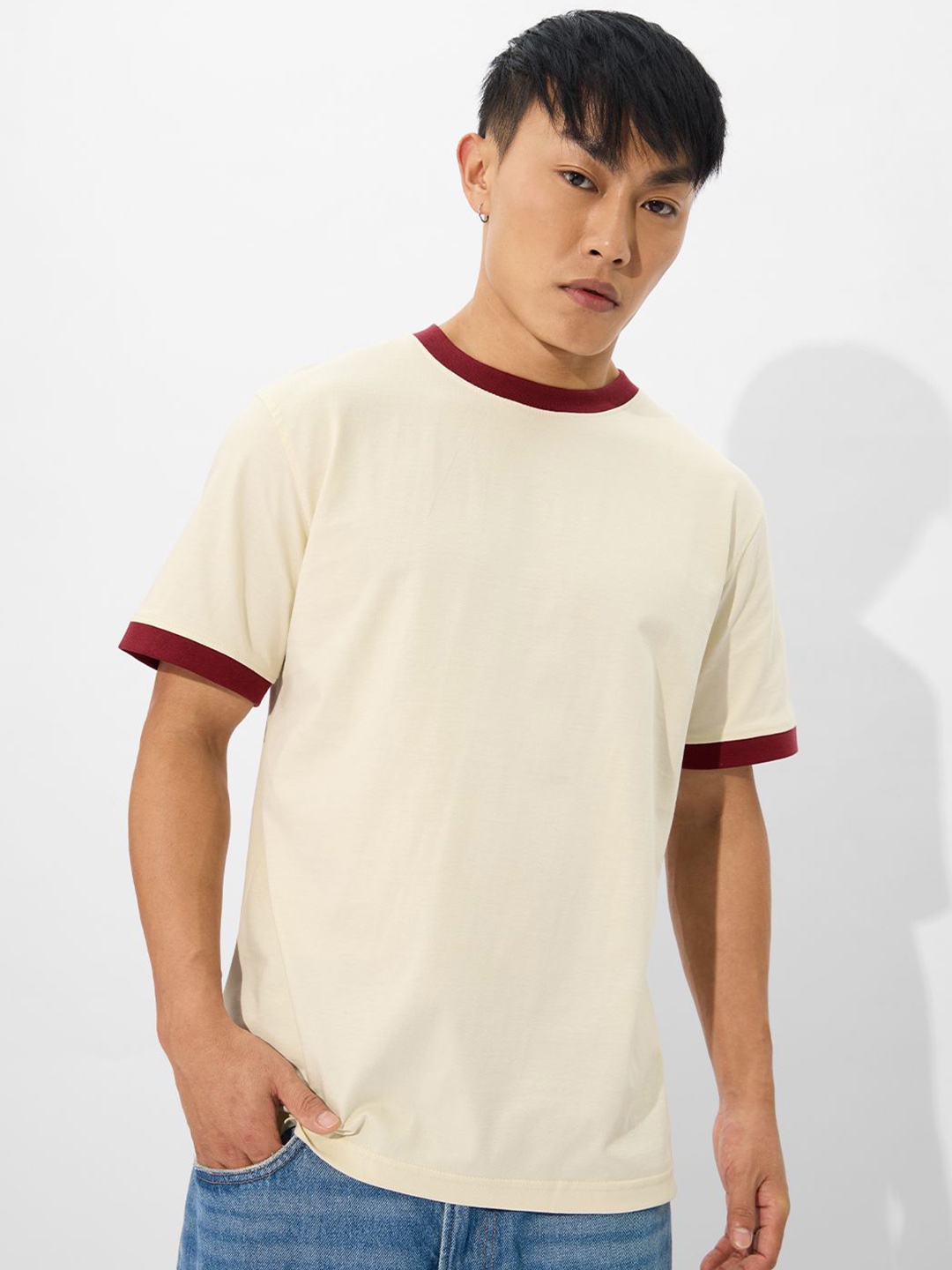 

The Souled Store Men T-shirt, Off white