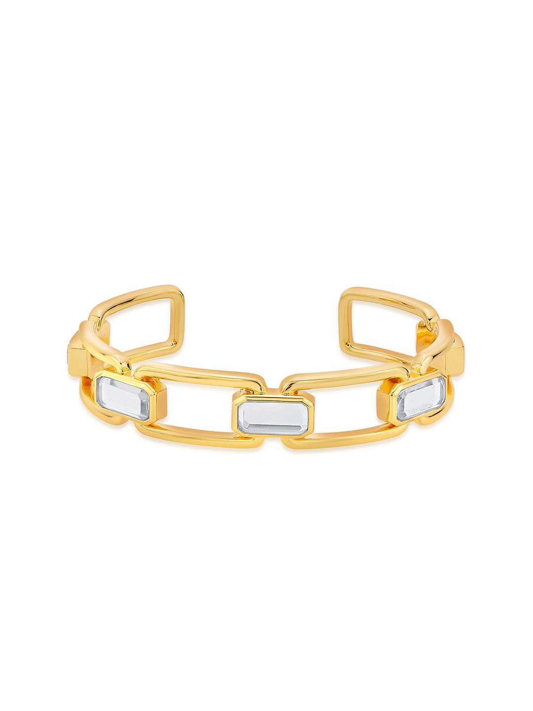 

Isharya Gold-Plated Stone Studded Adjustable Cuff Bracelet