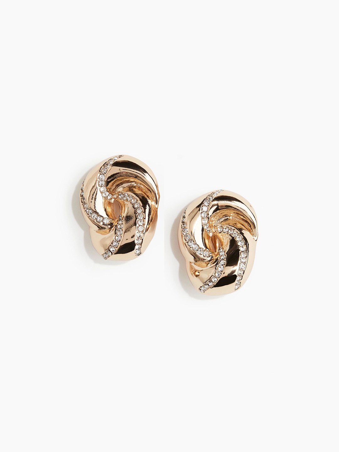 

H&M Rhinestone-Embellished Earrings, Gold