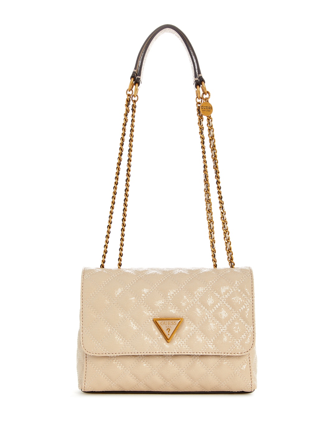 

GUESS Quilted Textured Structured Shoulder Bag, Beige